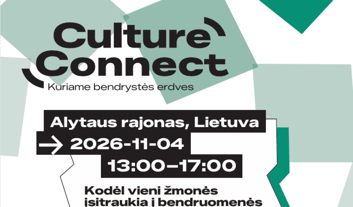 „Culture Connect“ dalyvaujamosios dirbtuvės
